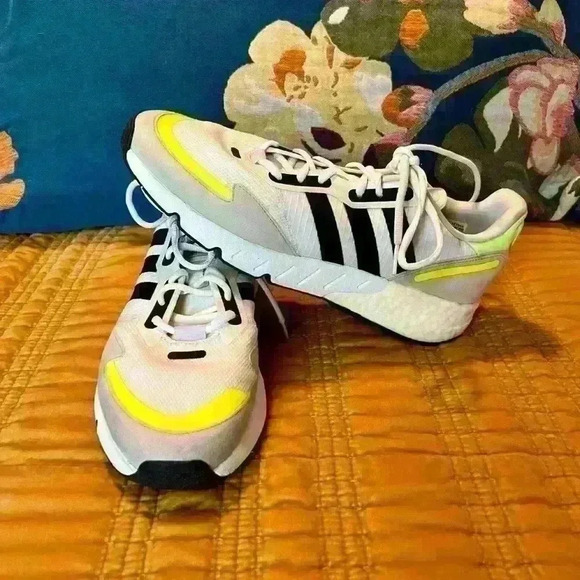 adidas ZX 1K Boost White Solar Yellow - Size 10 - Picture 1 of 4